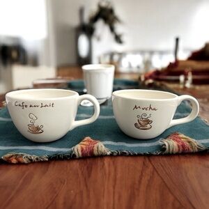 POTTERY BARN Outlet Mocha and Cafe un Lait Cups